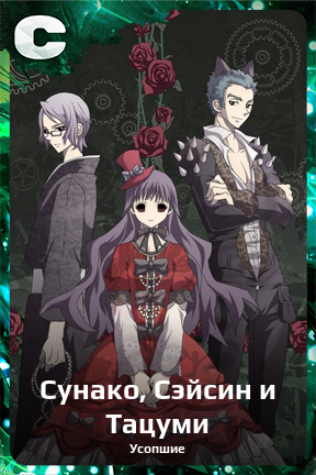 Карточка персонажа Сунако, Сэйсин и Тацуми